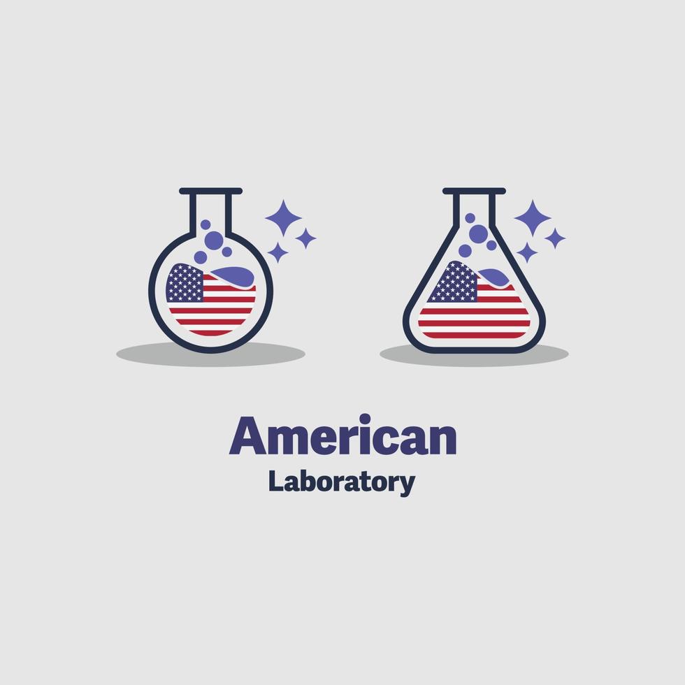 iconos de laboratorio americano vector