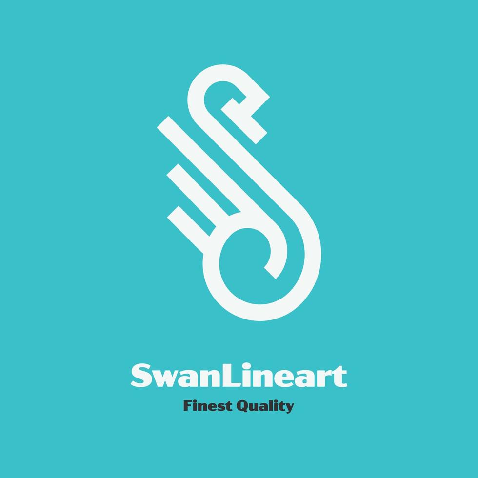 Swan Line art logo vector