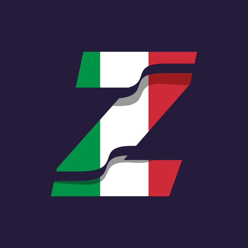 Italy Alphabet Flag Z vector