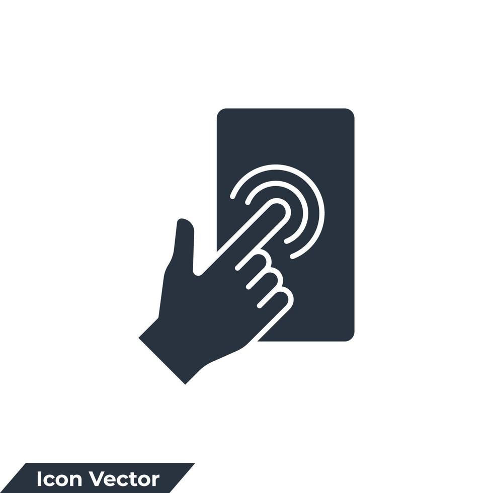 ilustración de vector de logotipo de icono de aplicación. plantilla de símbolo de pantalla táctil para la colección de diseño gráfico y web