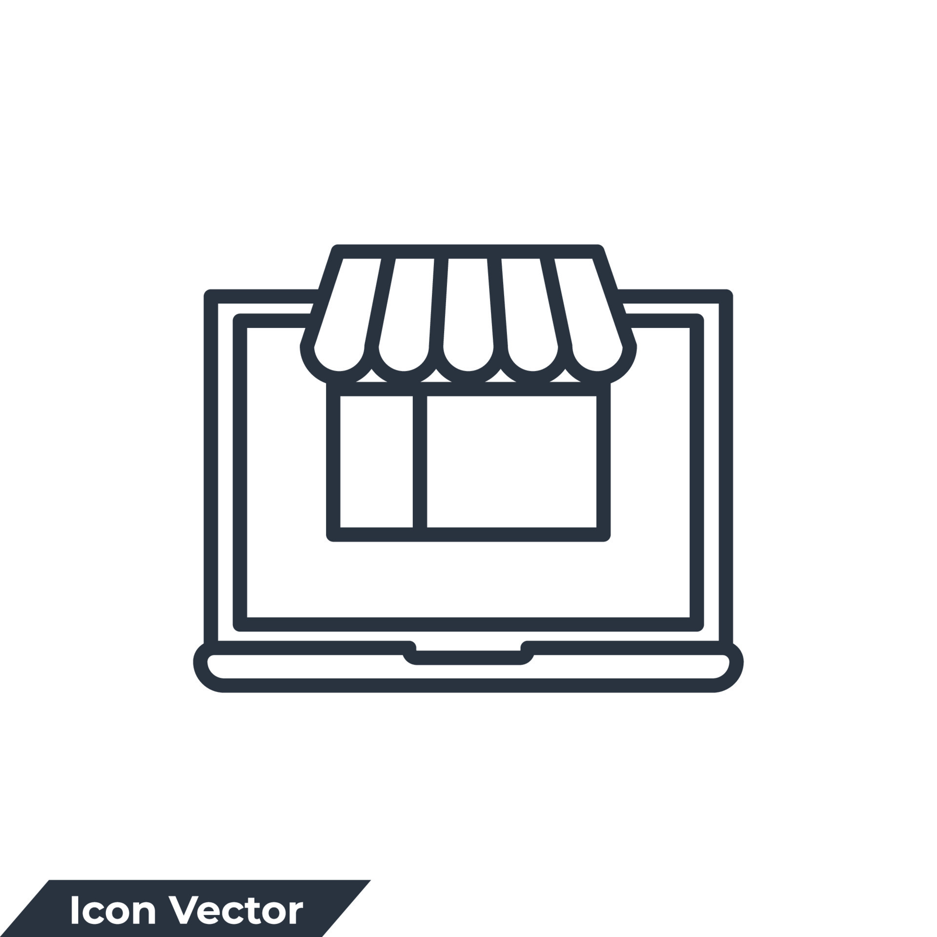 online shop icon logo vector illustration. Online shopping symbol