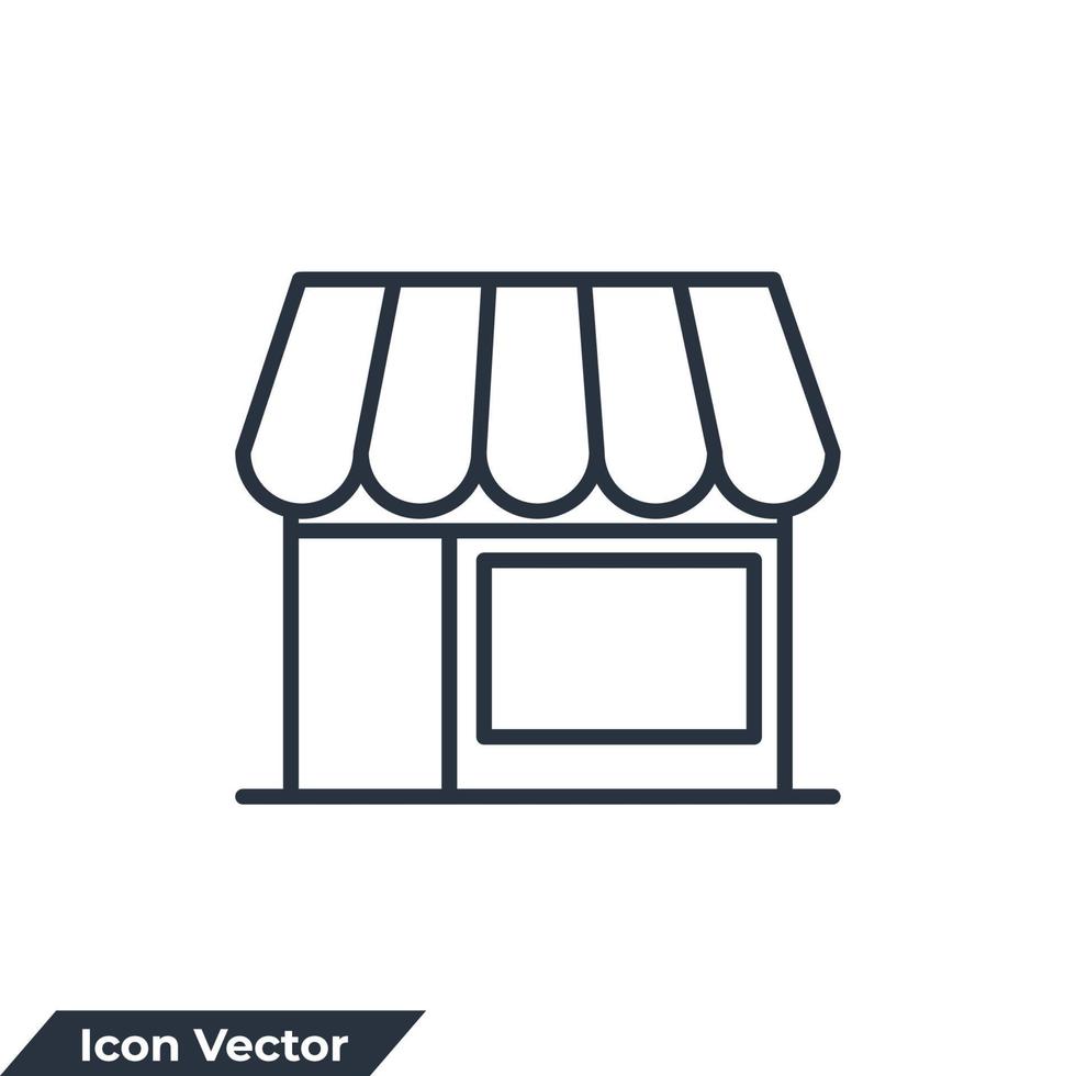 tienda icono logo vector ilustración. plantilla de símbolo de mercado para la colección de diseño gráfico y web