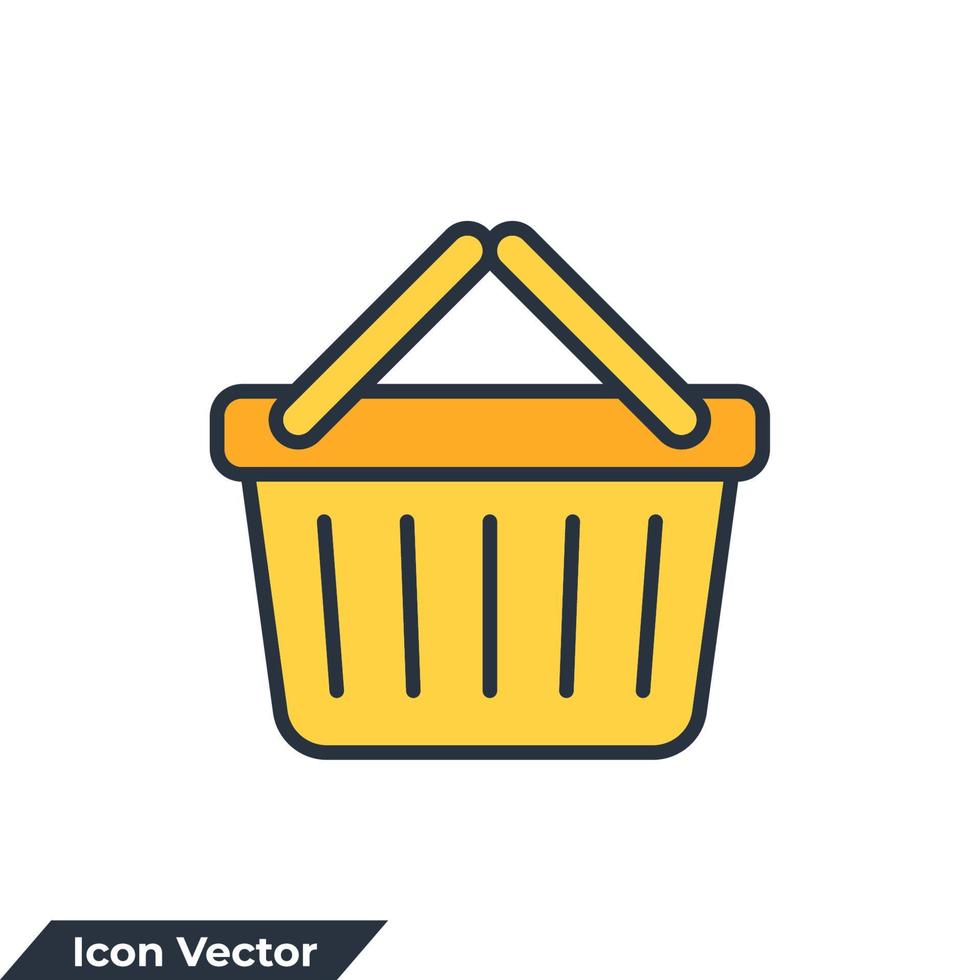 basket icon logo vector illustration. Shopping basket symbol template for graphic and web design collection