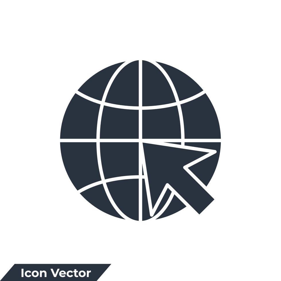 internet icon logo vector illustration. Click to go to website symbol template for graphic and web design collection