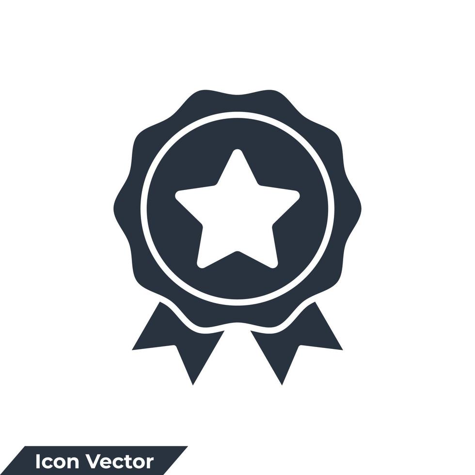 Calidad premium. ilustración de vector de logotipo de icono de insignia de logro. plantilla de símbolo de certificado para la colección de diseño gráfico y web