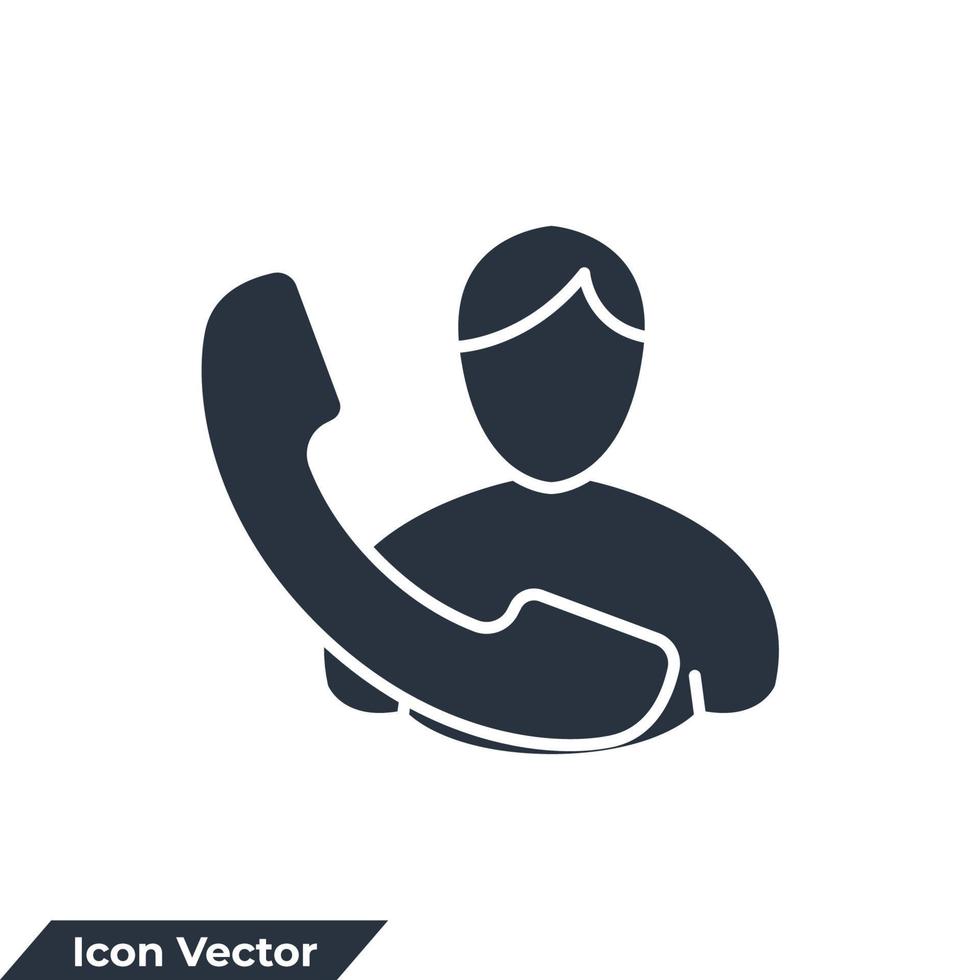 ilustración vectorial del logotipo del icono de llamada. plantilla de símbolo de hombre de llamada para la colección de diseño gráfico y web vector