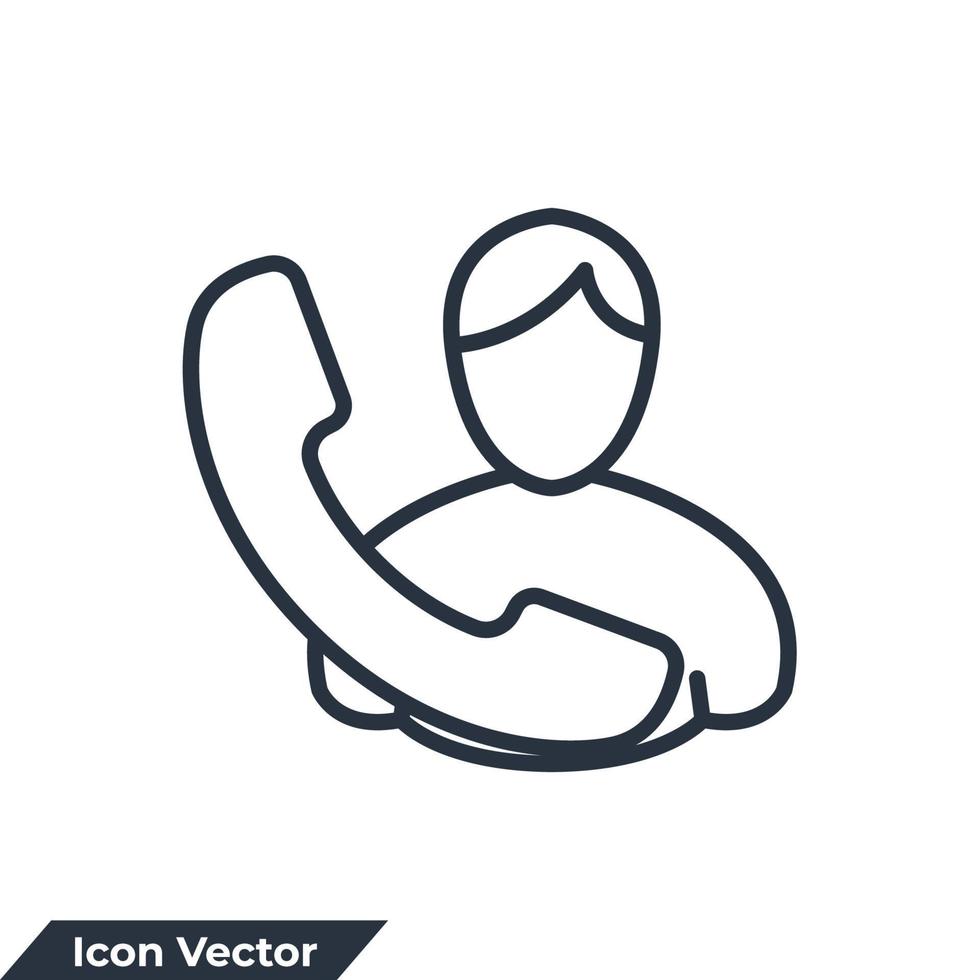 ilustración vectorial del logotipo del icono de llamada. plantilla de símbolo de hombre de llamada para la colección de diseño gráfico y web vector