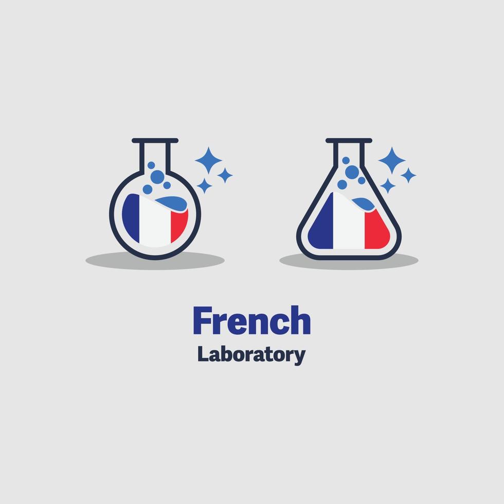 French Laboratory Icons vector