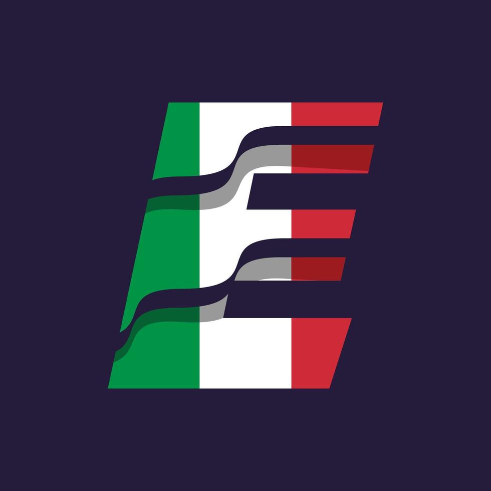 bandera del alfabeto de italia e vector