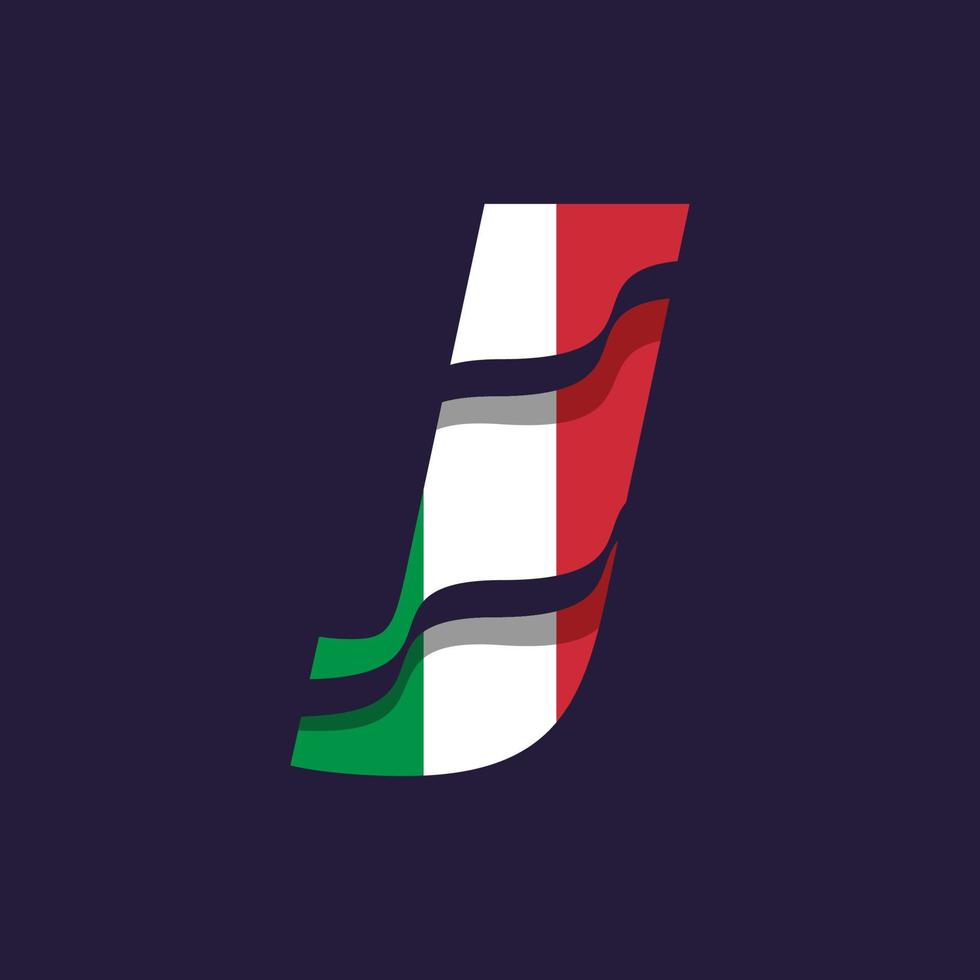 Italy Alphabet Flag J vector