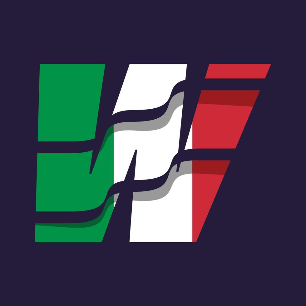 Italy Alphabet Flag W vector