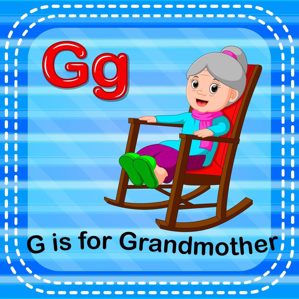 flashcard letra g es para abuela vector