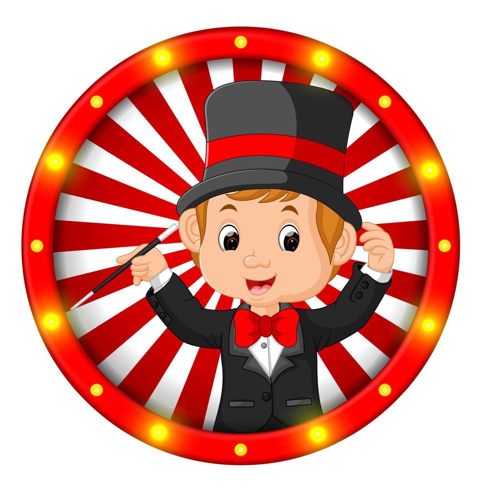 magician banner with bright bulbs vector
