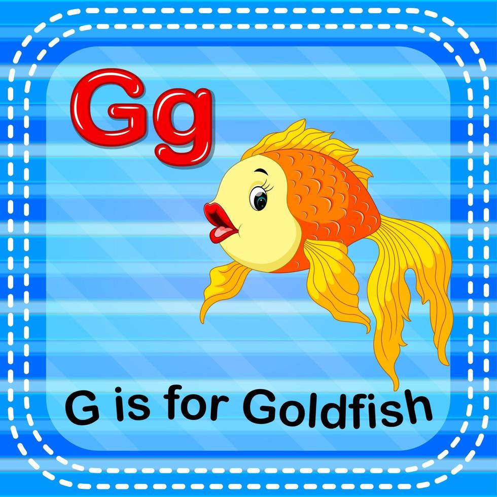 flashcard letra g es para peces de colores vector