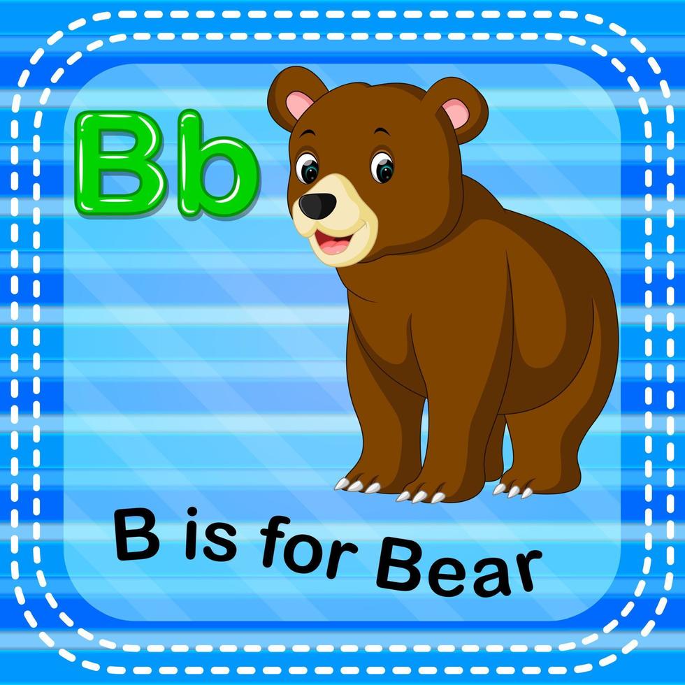 Flashcard letter B is for bear vector