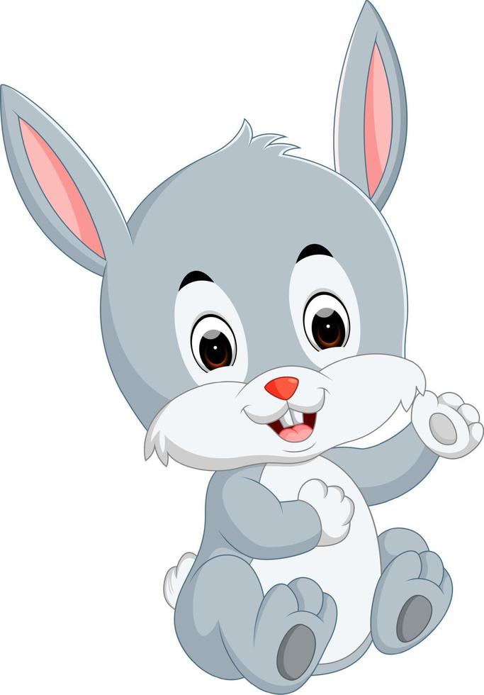 Cute baby rabbit cartoon vector