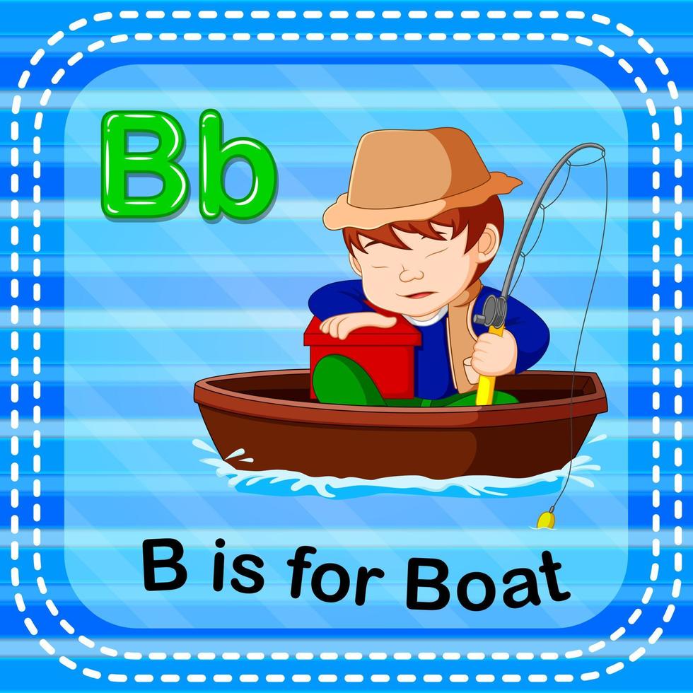 Flashcard letter B is for boat vector