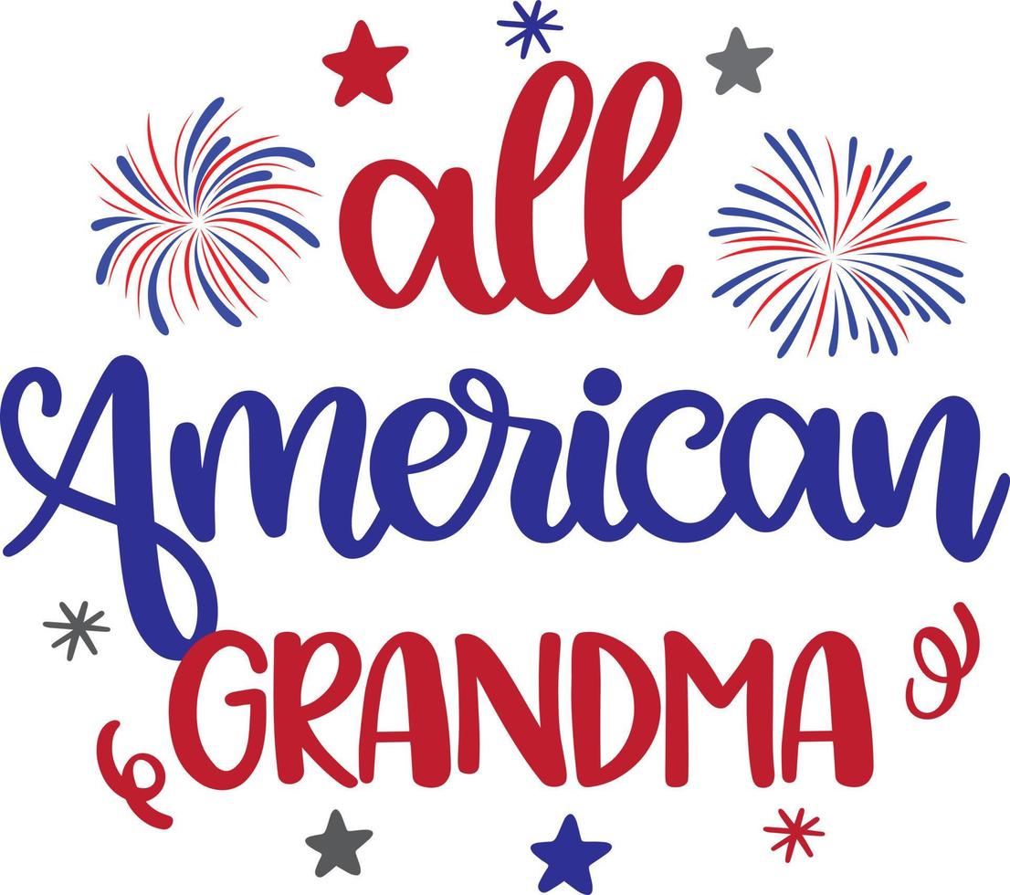 All American Grandma Vector, 4th July Vector, America Vector