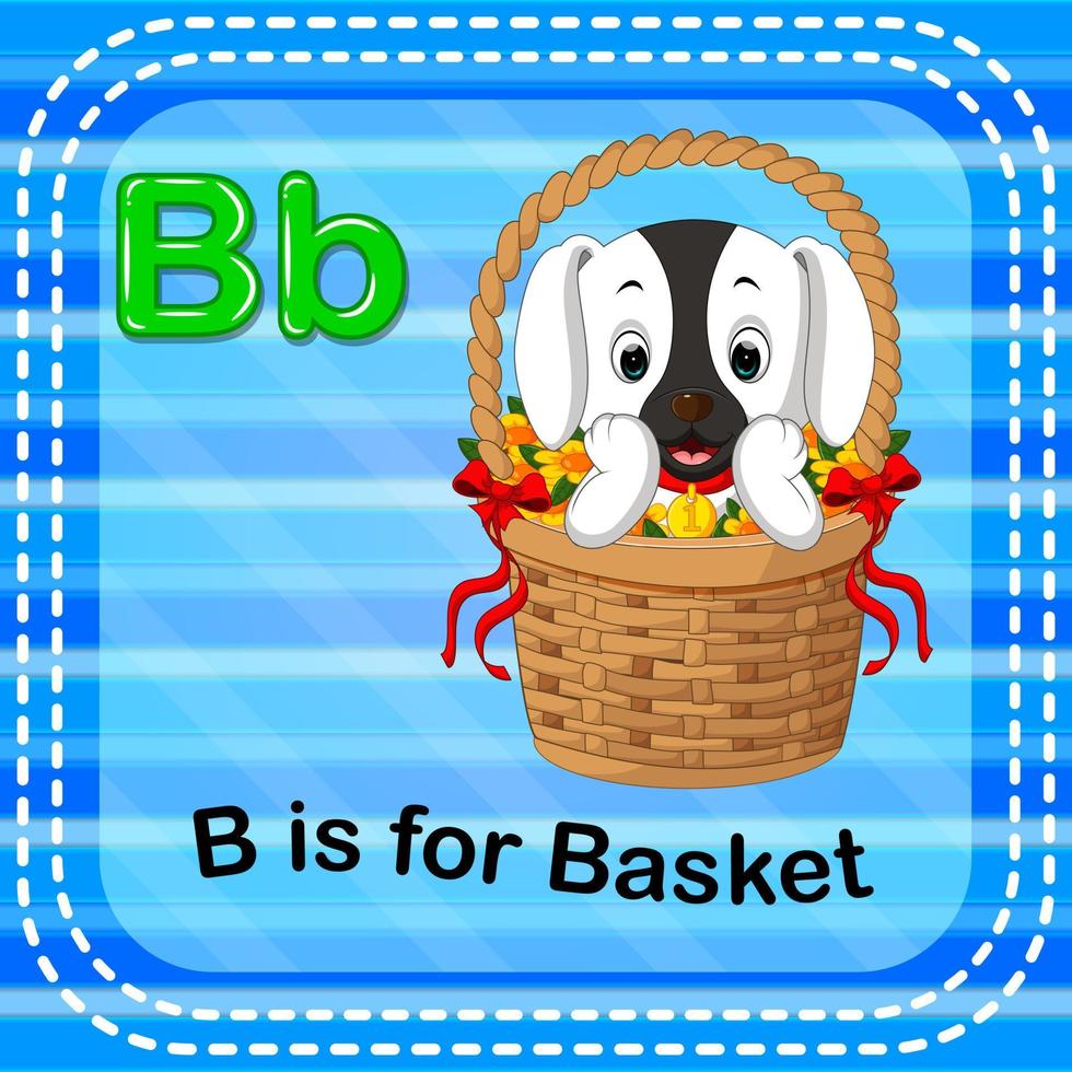 Flashcard letter B is for basket vector