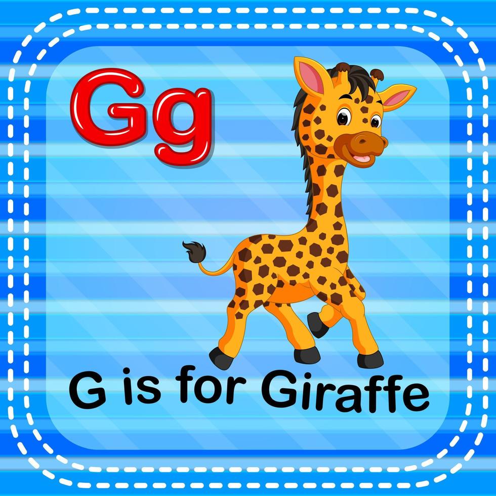 flashcard letra g es para jirafa vector