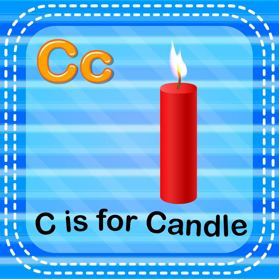 Flashcard letter C is for candle vector