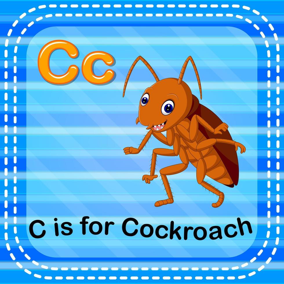 flashcard letra c es para cucaracha vector