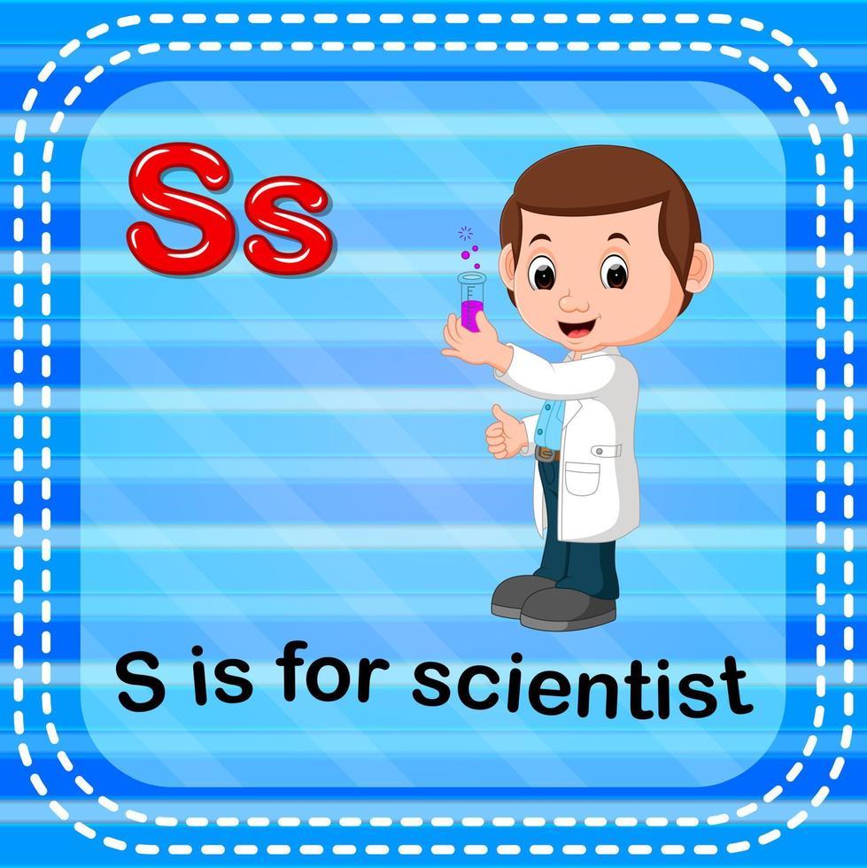Flashcard letter S is for scientist vector
