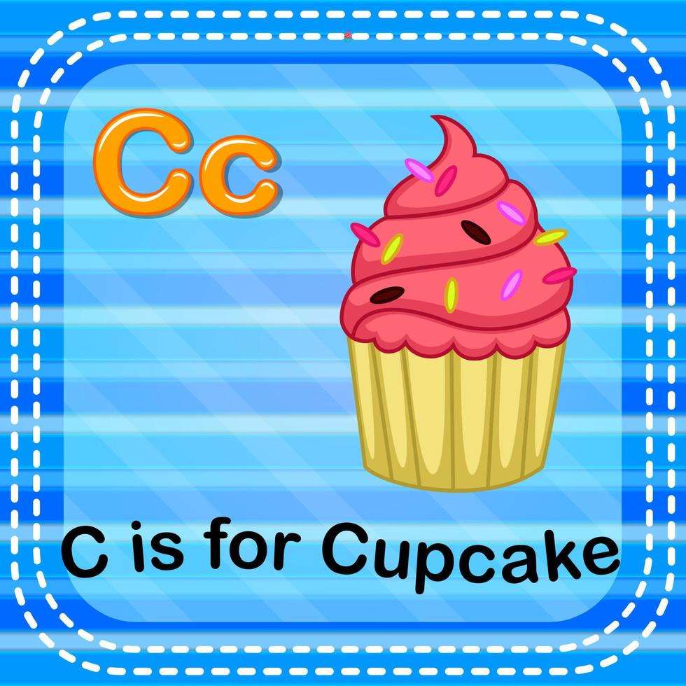 Flashcard letter C is for cupcake vector