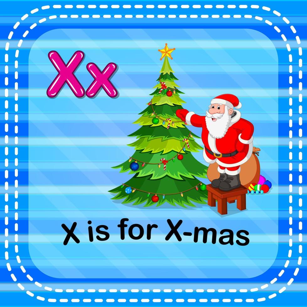 Flashcard letter X is for x-mas 10287373 Vector Art at Vecteezy