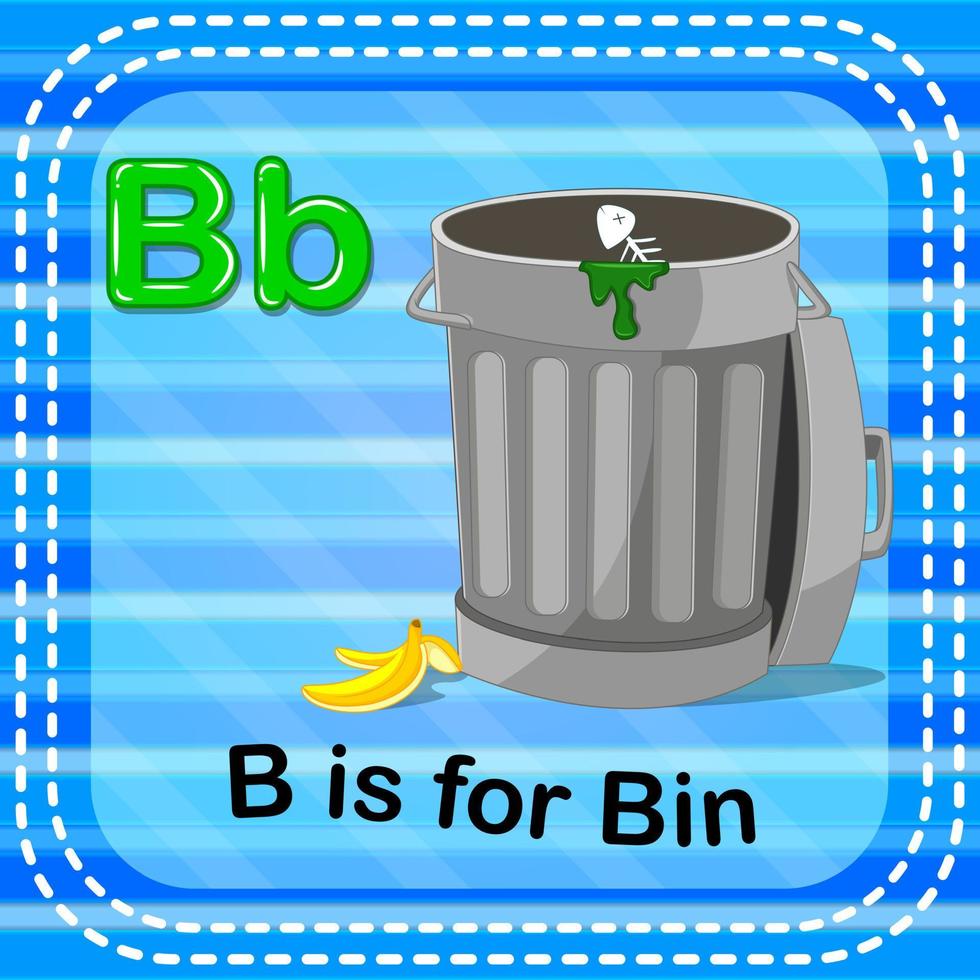 Flashcard letter B is for bin vector