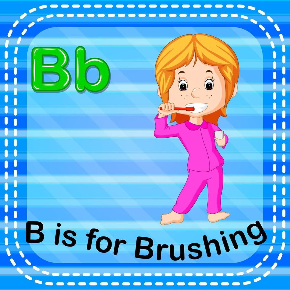 Flashcard letter B is for brushing vector