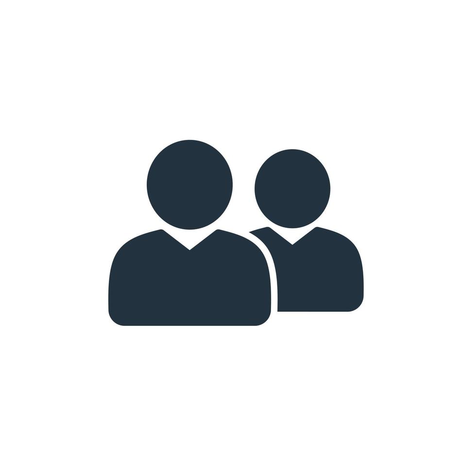icono de dos personas en un moderno estilo plano aislado en fondo blanco. símbolo de personas, usuarios de aplicaciones web y móviles. vector