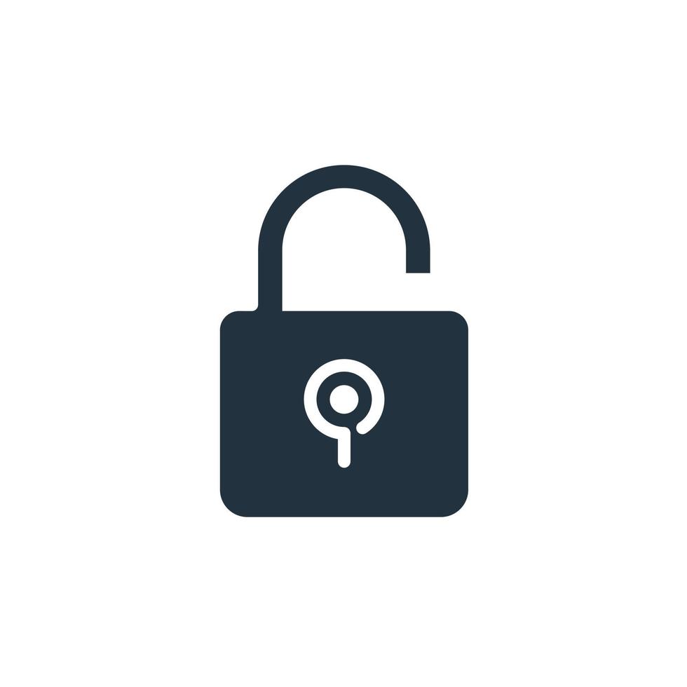 Open padlock icon in trendy flat style isolated on white background. padlock, security and