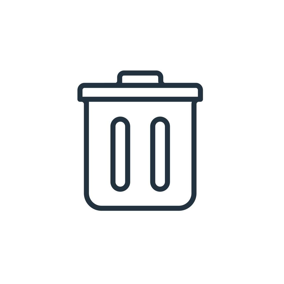 The garbage icon is isolated on a white background. Delete symbols, trash cans, clean for web and cellular applications. vector