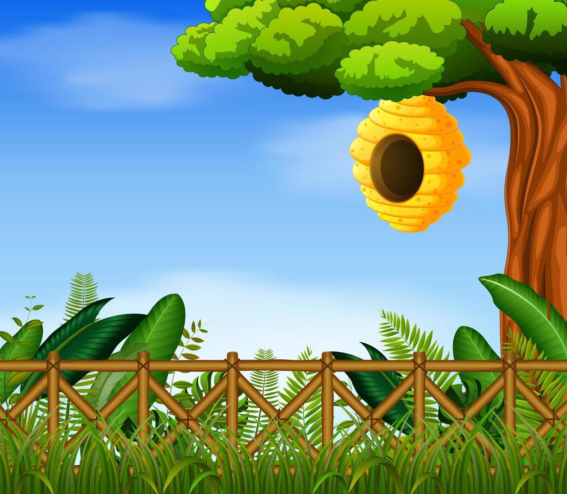 beehive in the garden vector