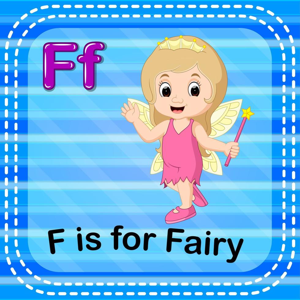 Flashcard letter F is for fairy vector