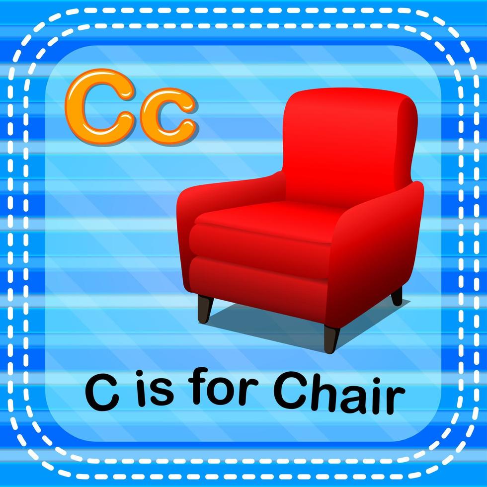 Flashcard letter C is for chair vector