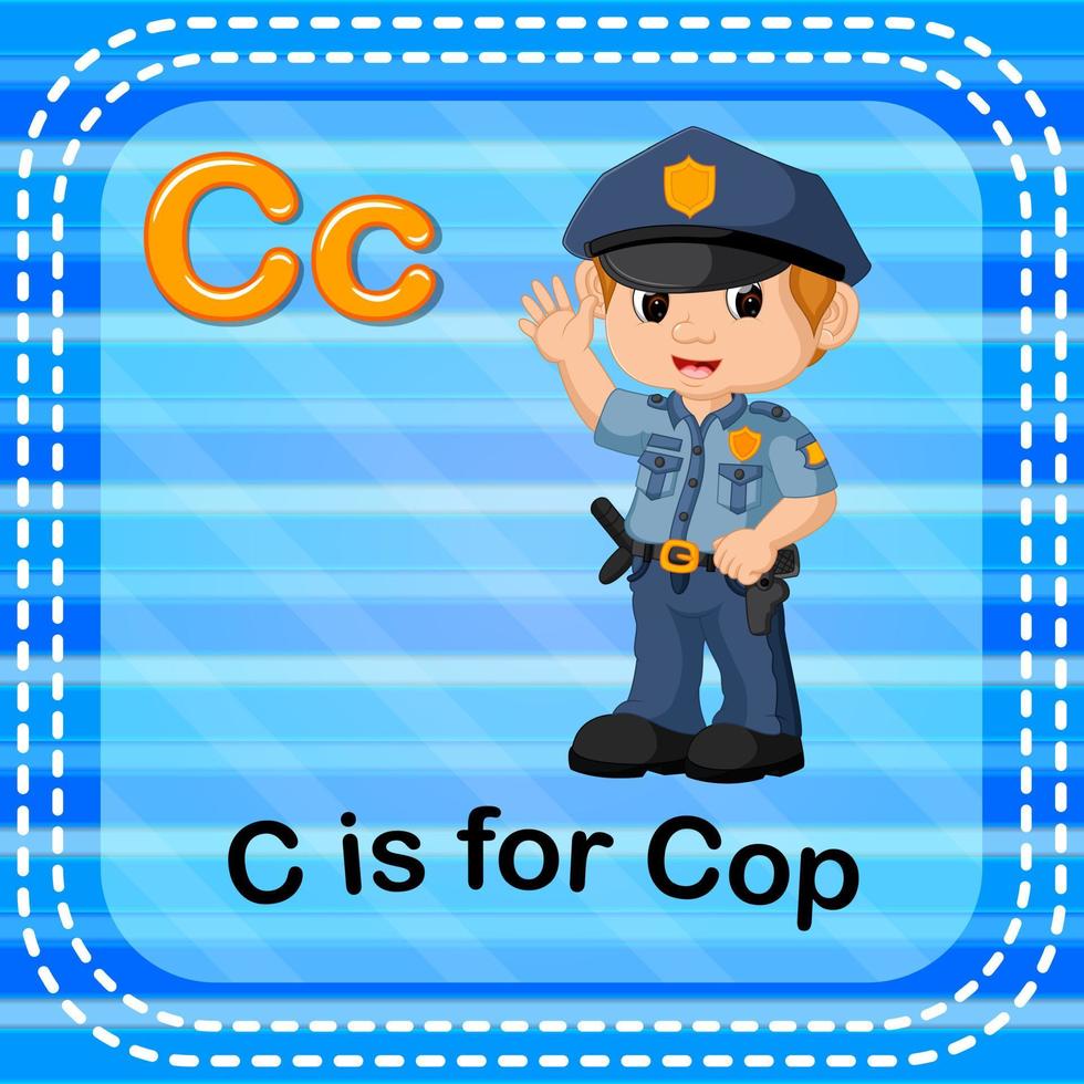 Flashcard letter C is for cop vector