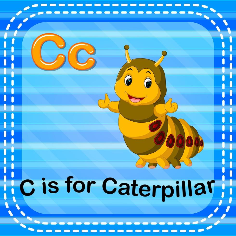 Flashcard letter C is for caterpillar vector