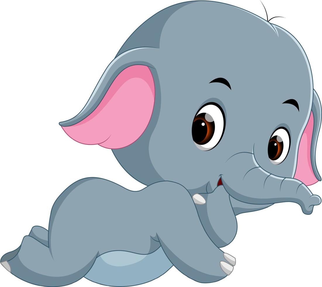caricatura divertida del elefante bebé vector