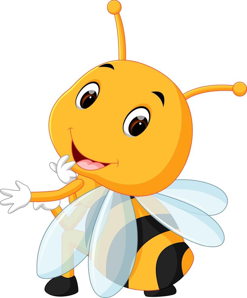 abeja de miel sobre un fondo blanco vector