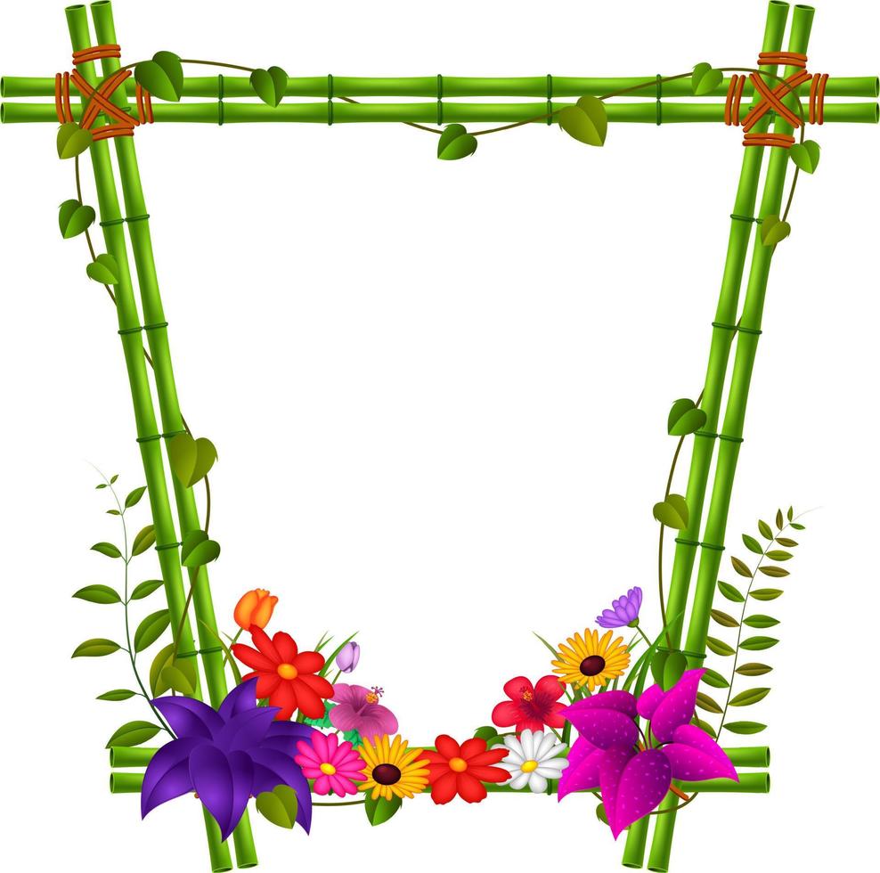 border templates with bamboo and flow vector