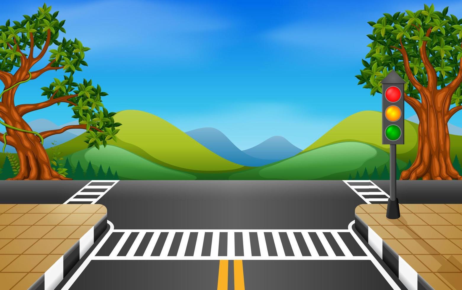 Road in the park illustration vector
