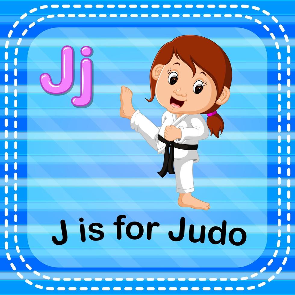 flashcard letra j es para judo vector