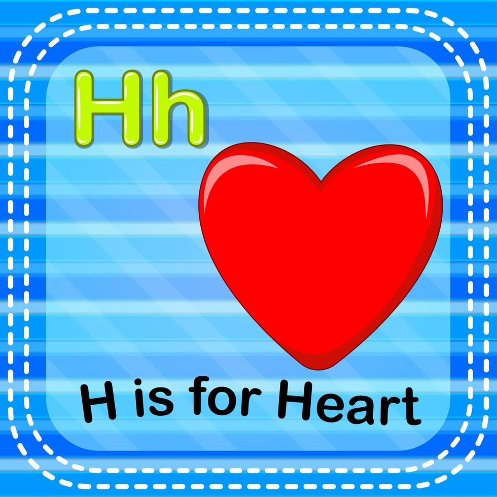 Flashcard letter H is for heart vector