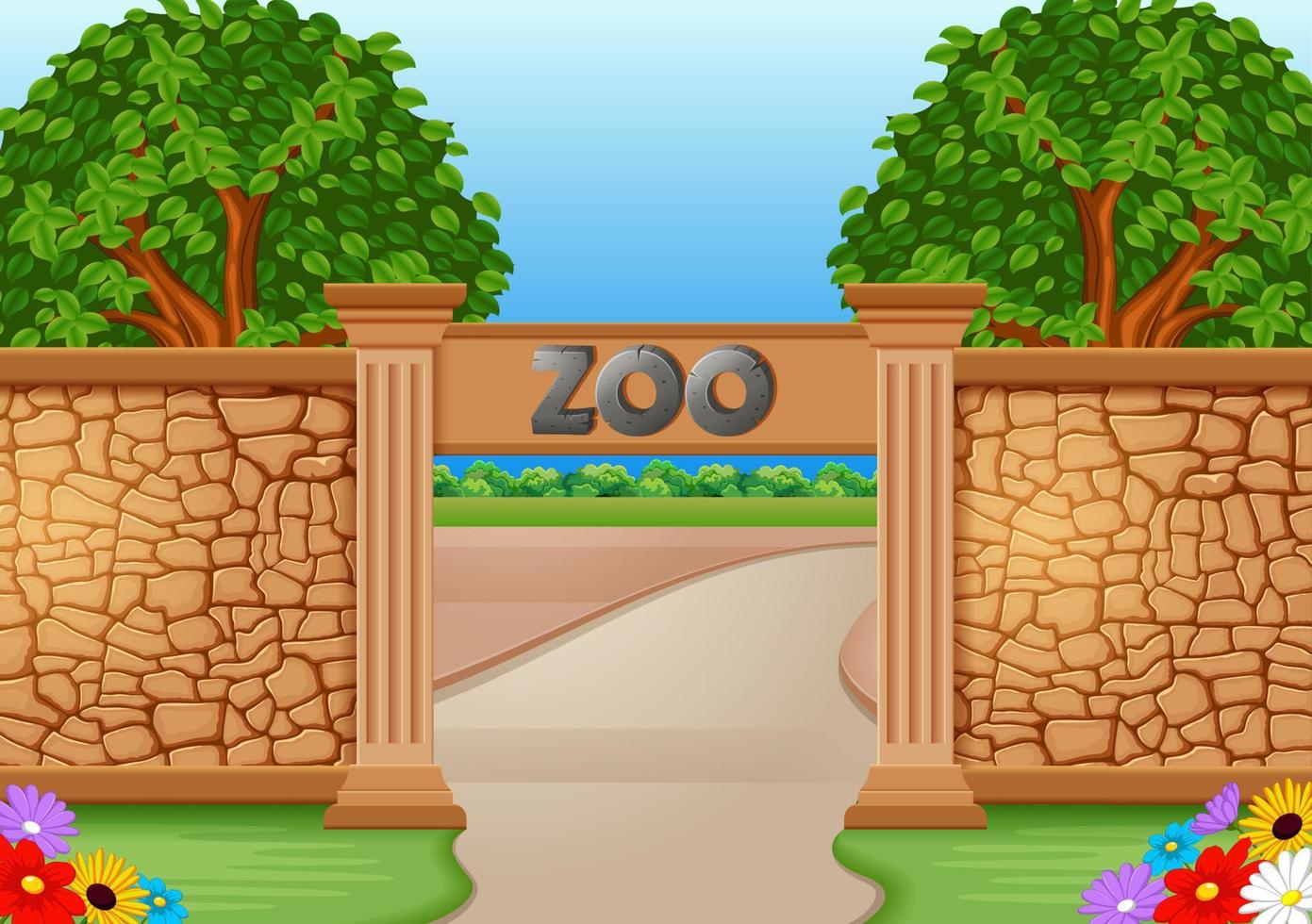 zoo in a beautiful nature vector