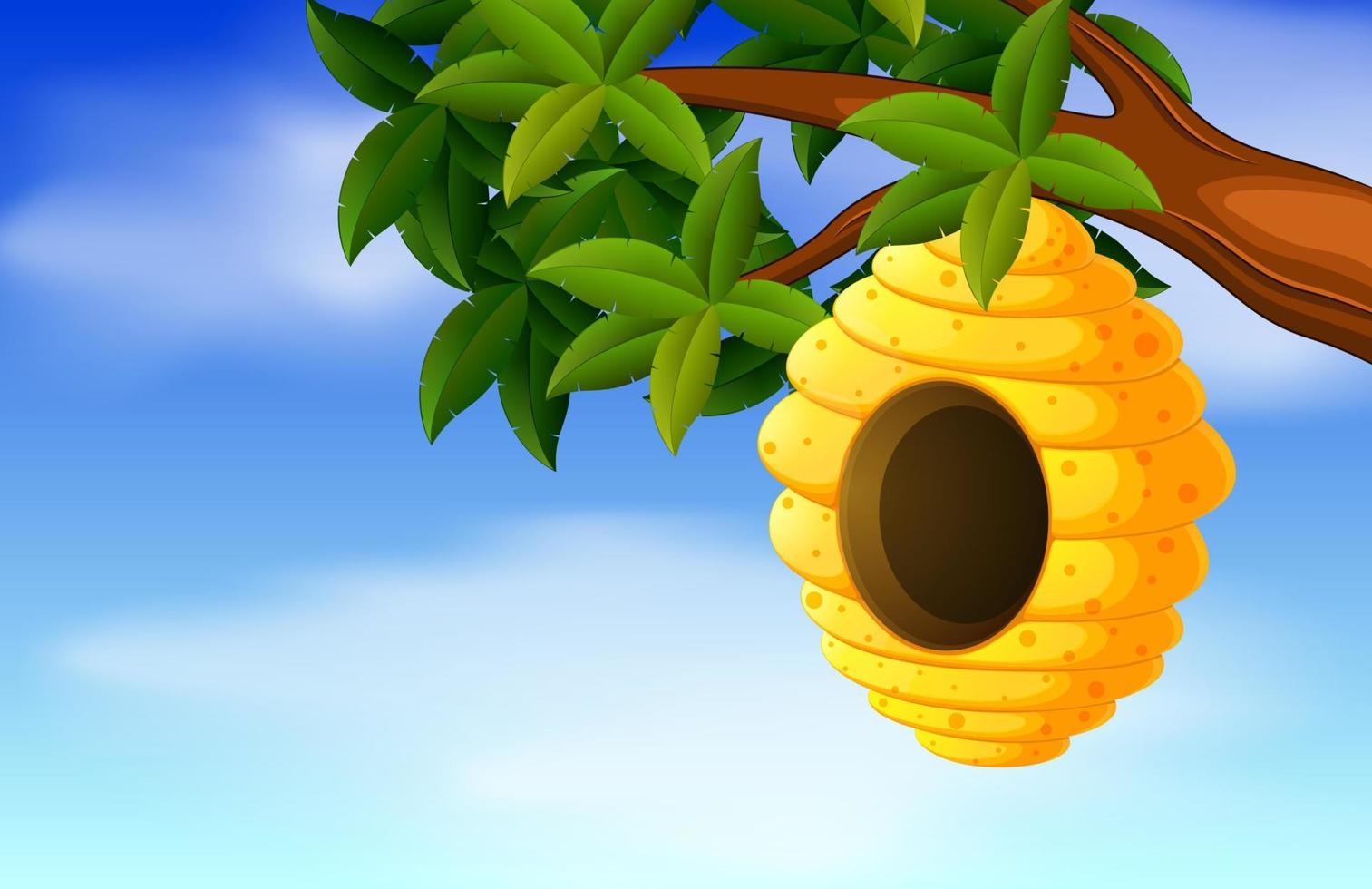 beehive in the garden with scene sky clear vector