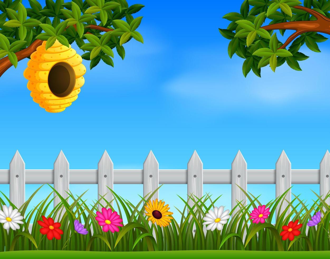 beehive in the garden vector