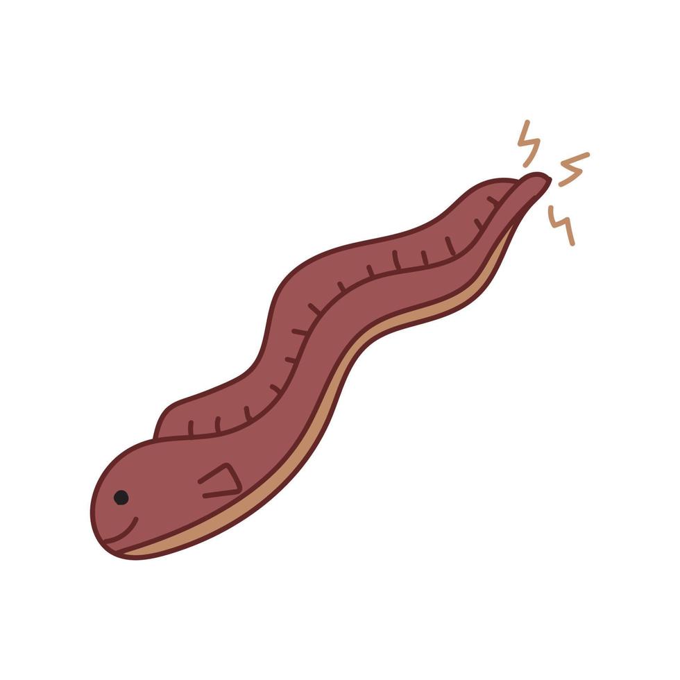 cute electric eels hand drawn  vector illustration design element