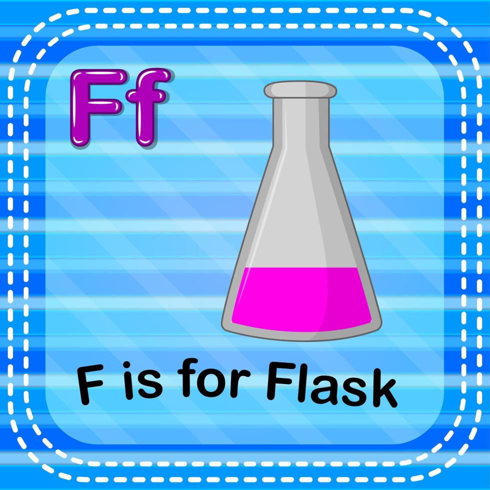 flashcard letra f es para matraz vector